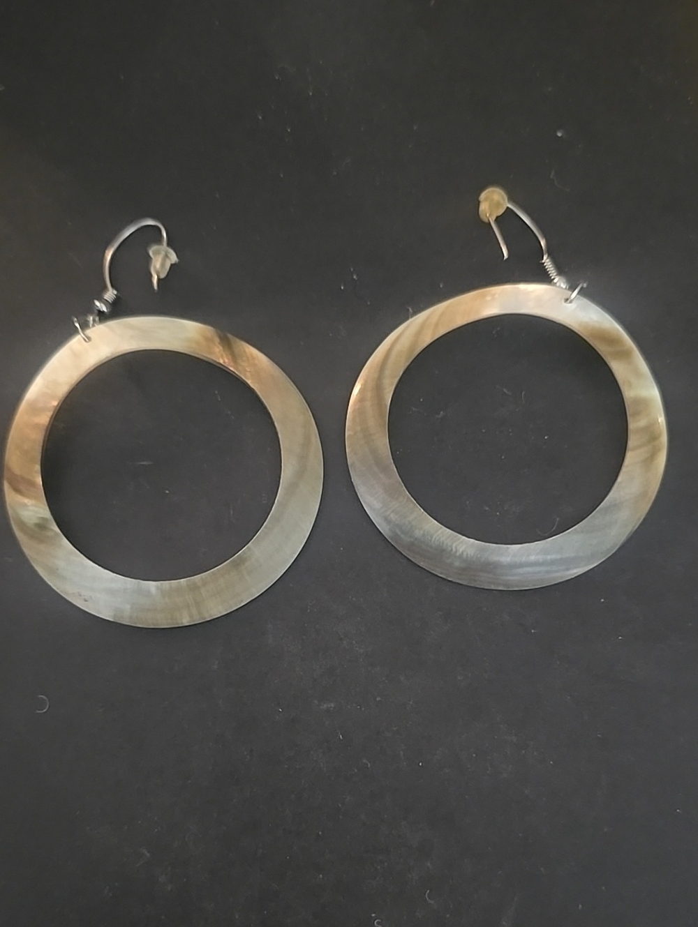 Mother of Pearl Hoop Dangle Earrings